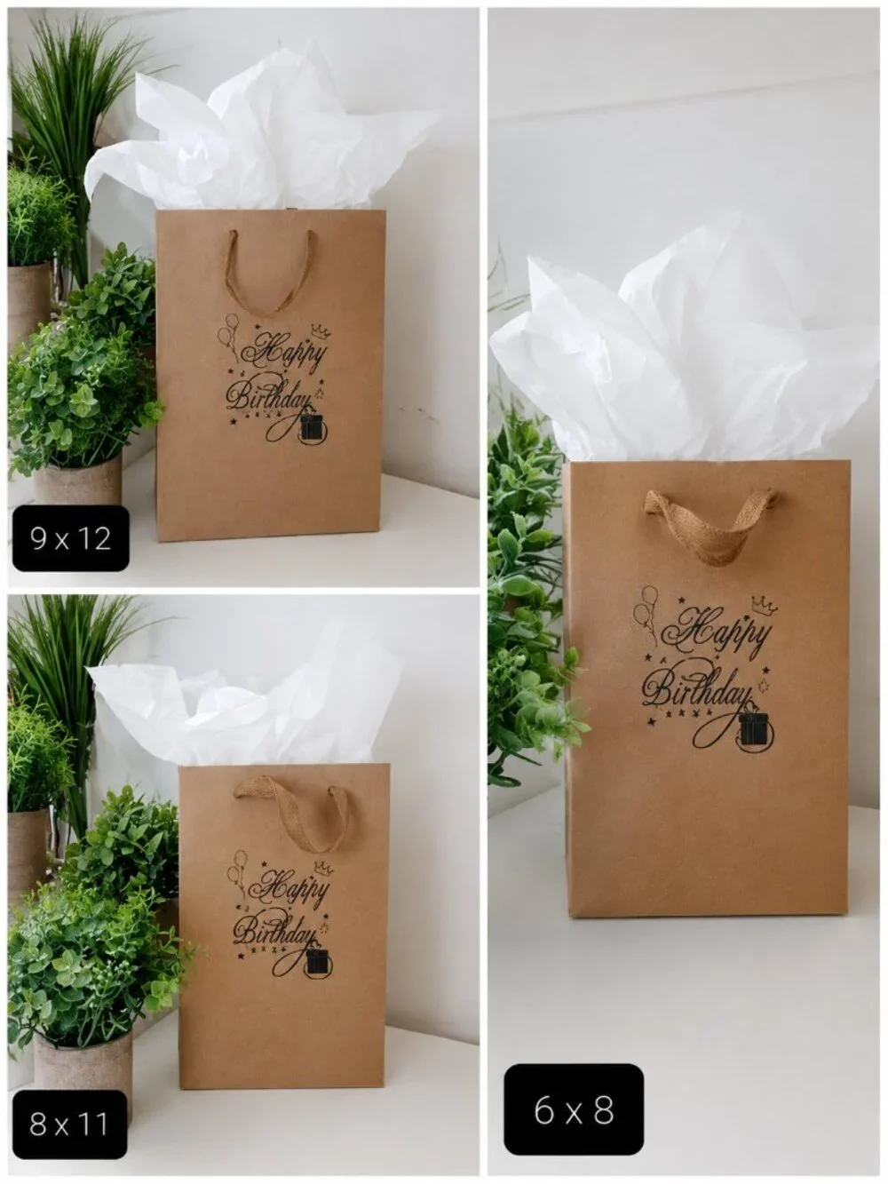 30 Happy Birthday Craft Paper Gift Bags Party Favor Bags 3 Sizes New